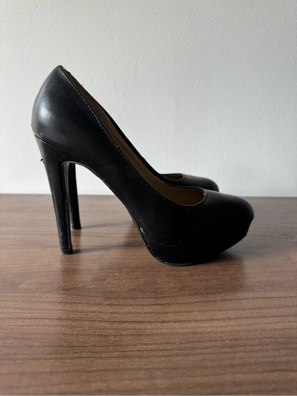 Classic Black Platform High Heel Pumps - Women's